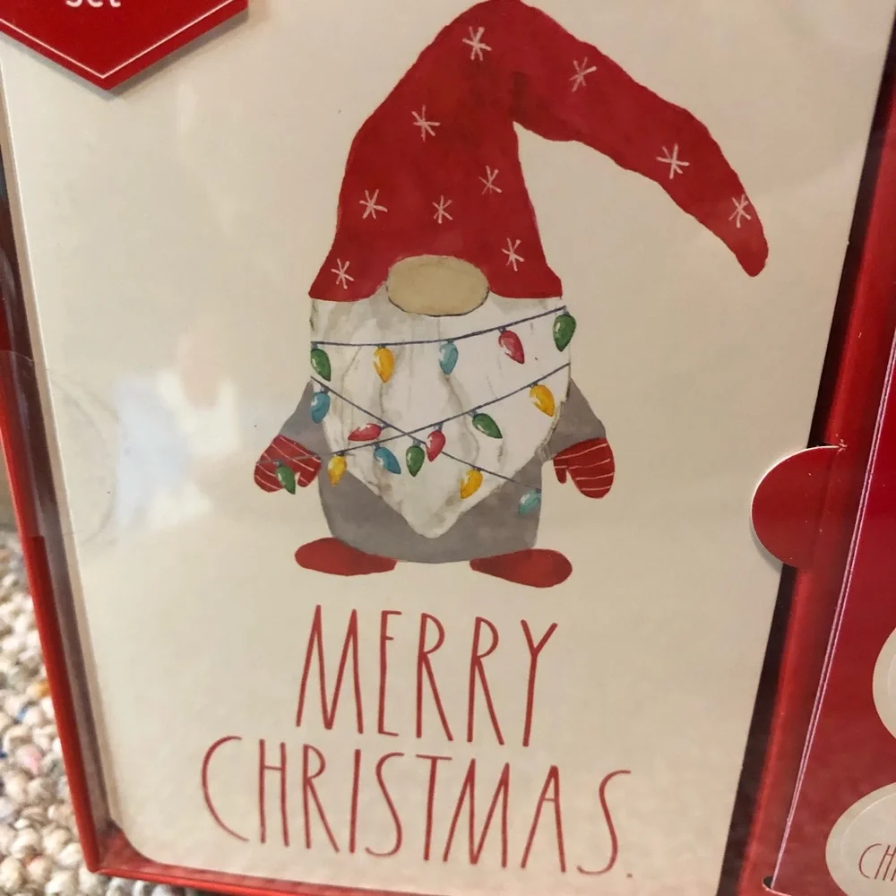🆕 Rae Dunn MERRY CHRISTMAS Gnome Note Card Set